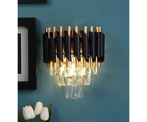 Buy Sizzling Lights Spike Crystal Black & Gold Mild Steel Wall Sconces ...
