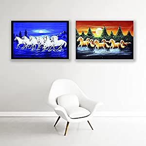 Wallpics® Seven Lucky Running Horses Vastu Wallpapers Fully Waterproof ...