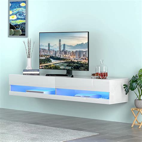 Elibeauty Modern LED Floating TV Stand, Cabinet, Cable India | Ubuy