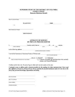 Image result for Process Server Affidavit of Service Form