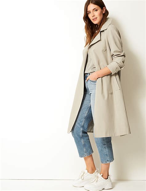 Buy Double Breasted Trench Coat at Marks & Spencer