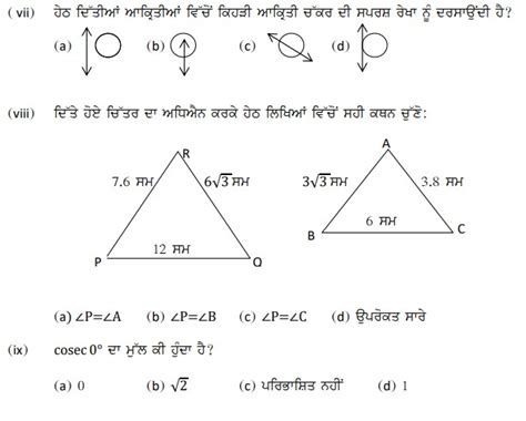 Punjab Board 10th Maths Model Test Paper 2025: Download Class 10 Maths ...