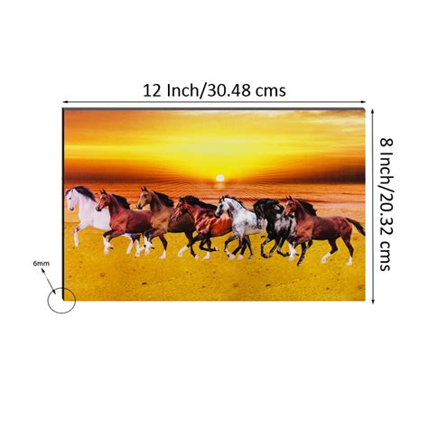 6MM MDF 7 Lucky Running Horses Satin Matt Texture UV Art Painting ...
