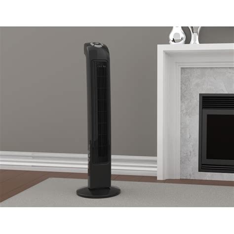 Utilitech 40-in 120-Volt 3-Speed Indoor Black Oscillating Tower Fan ...