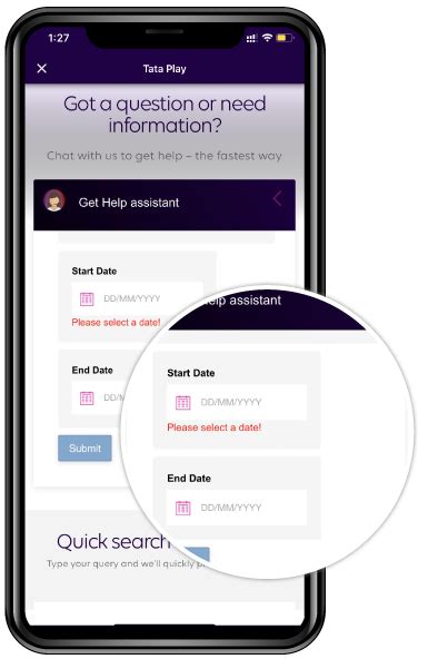 Temporary Suspend DTH Connection: Select a Start-End Date
