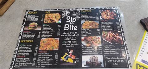 Menu at Sip & Bite cafe, Raipur