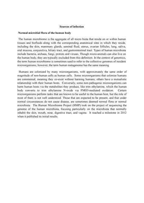 Sources of infection - Its a lecture note - Sources of infection Normal ...