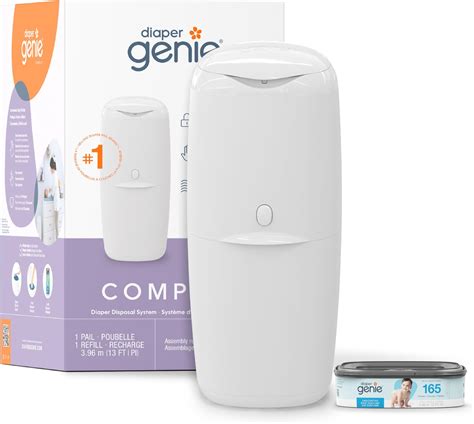 Amazon.com: Diaper Genie Compact Pail Includes 1 Starter Square Refill ...