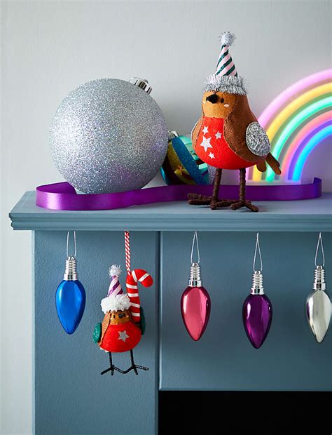 Buy 9pk Multicoloured Shatterproof Lightbulb Baubles at Marks & Spencer