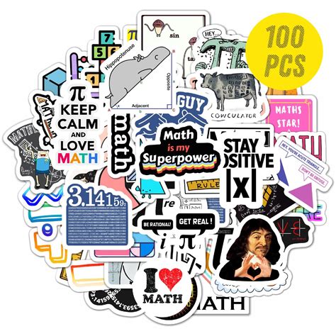 Buy BulbaCraft 100Pcs Small Math Stickers for Students - Funny Math ...