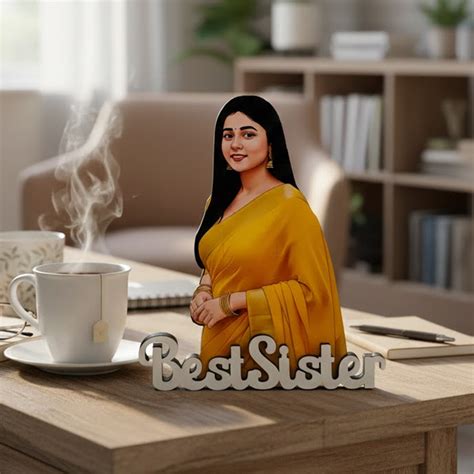 Personalized Cartoon Name Table Stand – Best Sister Edition (7×6 Inch ...