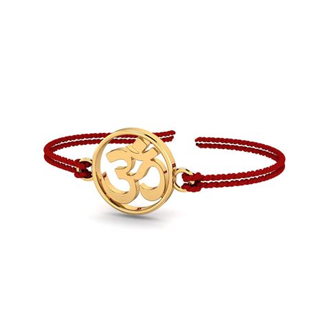 KuberBox 18K The Aum Om Gold Rakhi for Brother Raksha Bandhan Thread ...