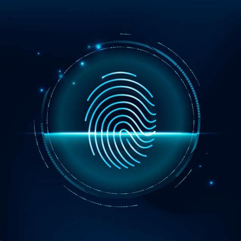 Fingerprint biometric scan vector cyber security technology | Free Vector