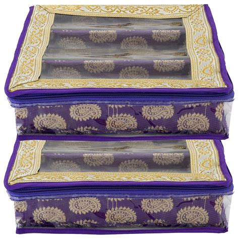 Kuber Industries Exclusive Carry Design Brocade Hardboard 2 Pieces ...