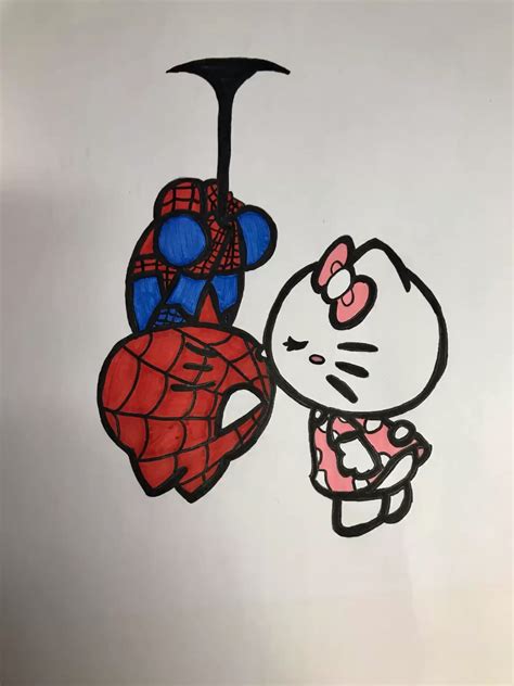 hello kitty y spiderman | Dibujos románticos sencillos, Dibujos bonitos ...