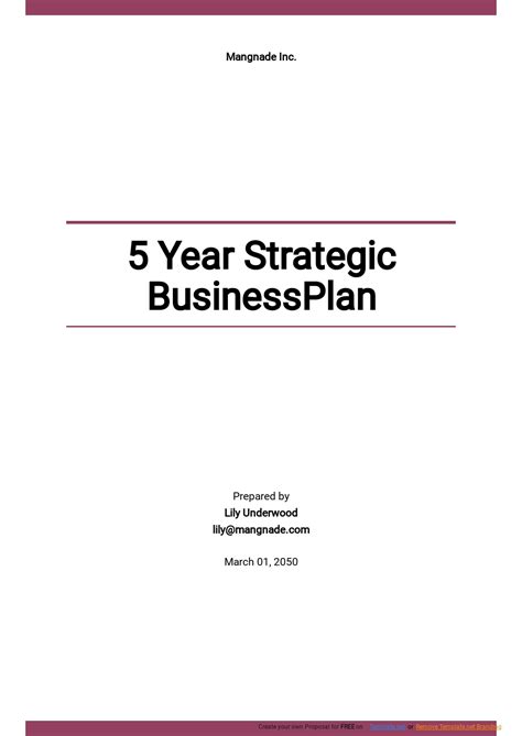 5 Year Strategic Business Plan Template - Google Docs, Word, Apple ...