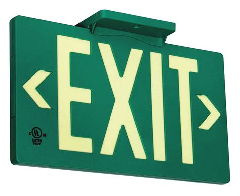 Plastic, Mounting Holes Sign Mounting, Exit Sign - 49EV36|GRAN11414 ...