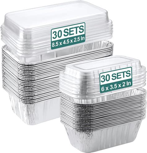 Amazon.com: NEEBAKE 60 Pack Disposable Aluminum Loaf Pans with Lids ...