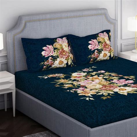 Buy SPACES Essentials Premium Noir Cotton 210TC Printed Super King ...