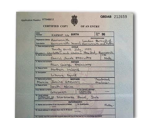 Image result for birth certificate uk