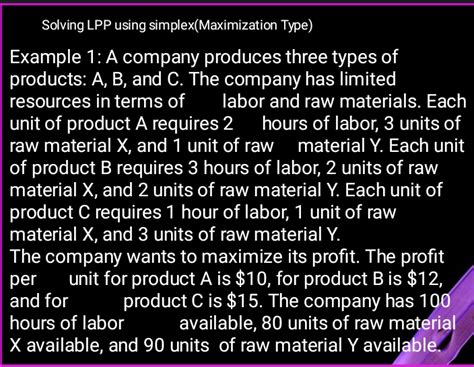 Image result for LP Maximization Problem Example Simplex