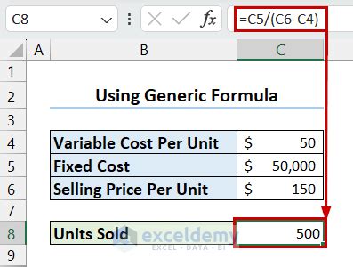 Image result for Break-Even Analysis Using Excel