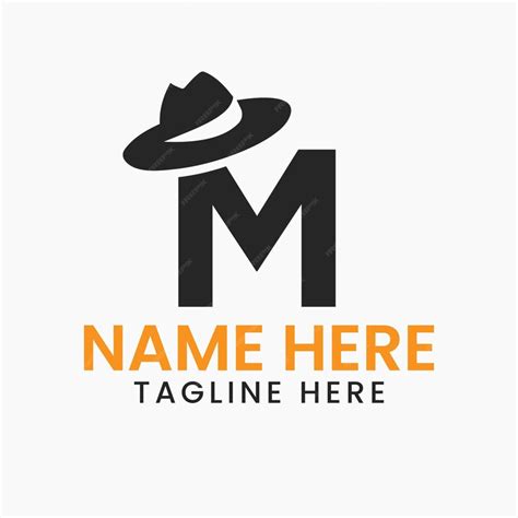 Lettre M Gentlemen Hat Logo Design Concept Avec Modèle D