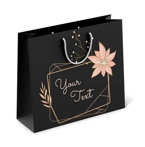 Brown Cloud Personalized BLACK Paper Bag with Personalised/Customized ...