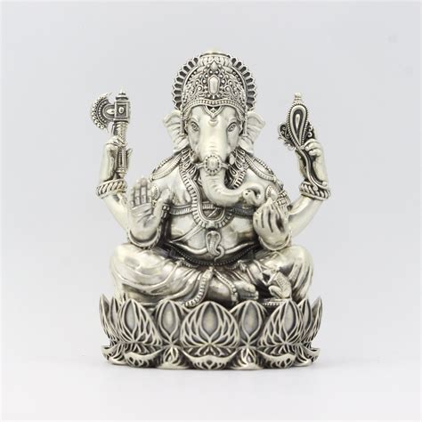 Silver Antique Finish Lotus Base Ganesh – Aatman by Imaginarium Jewel Tech