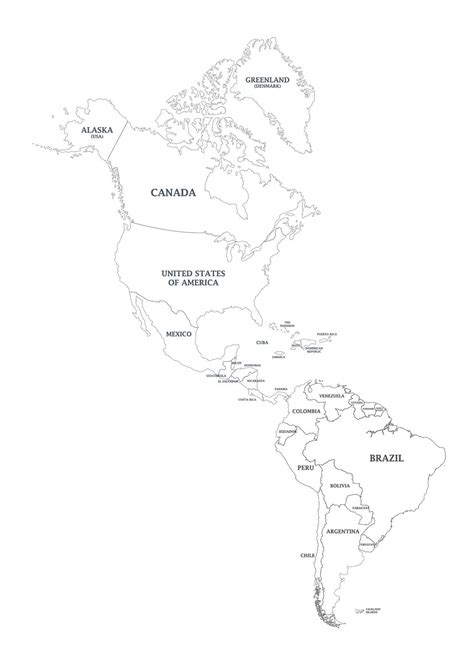 Digital North & South America Map Full Color With States Printable Poster Large Size and A4 PDF ...