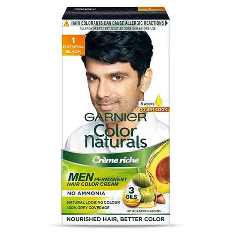 Buy Garnier Color Naturals Men Creme Riche 1 Natural Black, 1 Kit | 19 ...