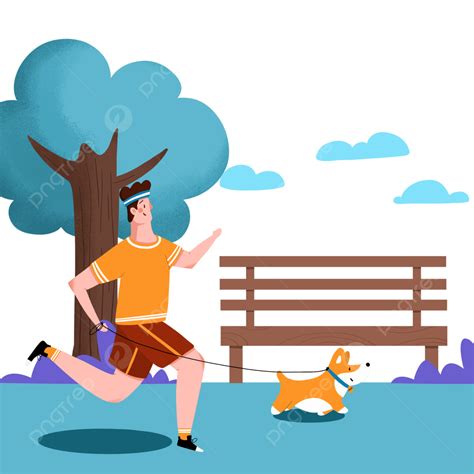 Walk In The Park Clipart Vector, Original Hand Painted Illustration Of ...