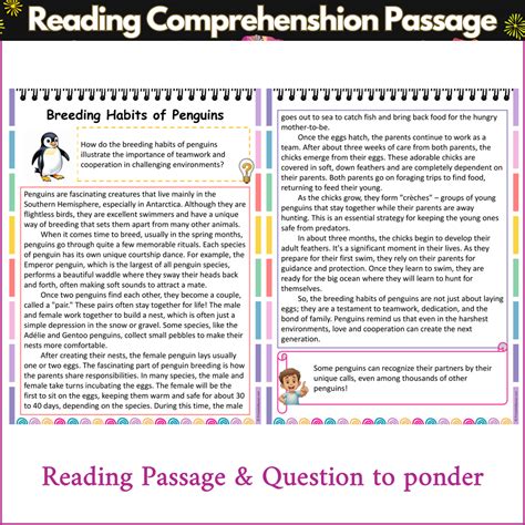 Breeding Habits of Penguins | Reading Comprehension Passage and Questi ...