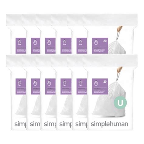SIMPLEHUMAN, LLDPE, 7 to 23 Gallons, Custom Fit Trash Bags - 875GP5 ...