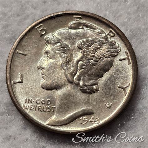 1943 D ~ Mercury Dime ~ MS-64 FSB - For Sale, Buy Now Online - Item #855316