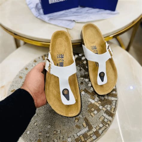 Shop First Copy Birkenstock Gizeh White Sandals Online