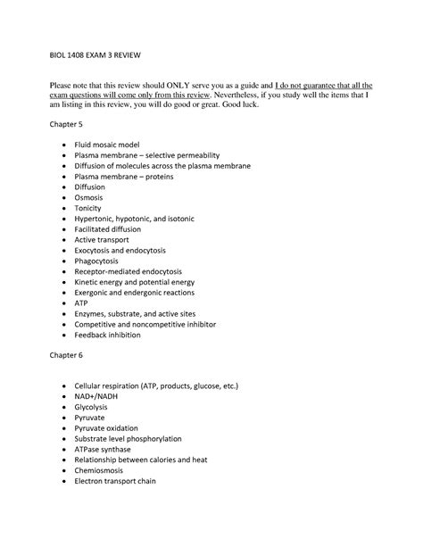 Exam3 Review - biology for non-science majors - BIOL 1408 EXAM 3 REVIEW ...