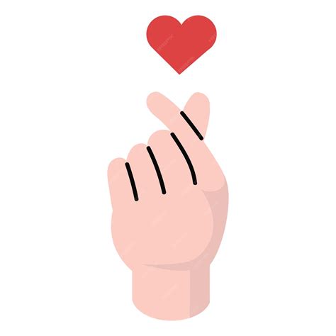 Premium Vector | Hand making mini heart love sign korean finger heart