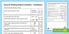 General Writing Checklist | English | Primary Resource