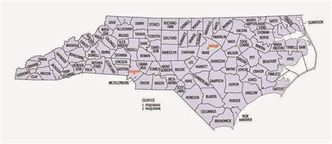 Map of North Carolina Counties - Free Printable Maps