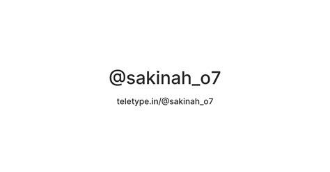 @sakinah_o7 — Teletype