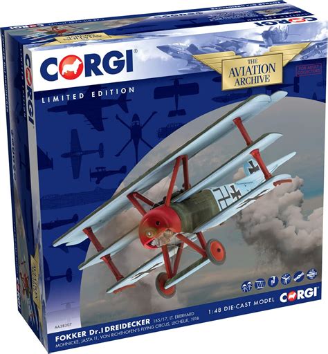 Buy Corgi Diecast Fokker DR1 Dreidecker Lt. Everhard Mohnicke 1:48 WWI ...