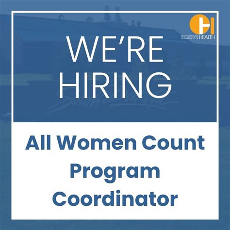 South Dakota Department of Health on LinkedIn: NOW HIRING: All Women Count Program Coordinator ...