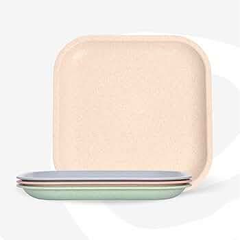 Eha Set of 4 Earth-Friendly Snack Plate | 8 inch |Snacks Serving Plates ...
