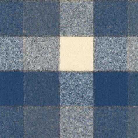 Blue White Denim Plaid Mammoth Flannel Fabric | Robert Kaufman Flannel ...