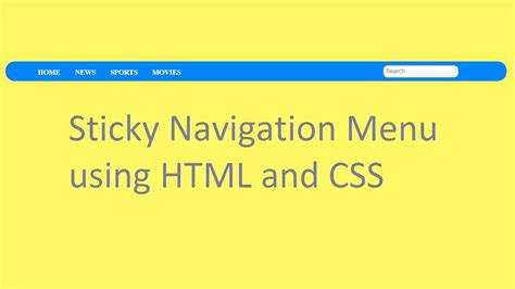Image result for CSS Sticky Menu