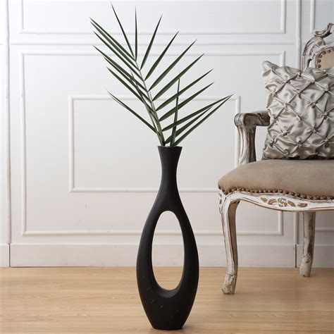 Oblong Vase in Raw Black Finish Small Size – De Maison Decor