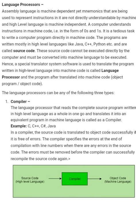 DEFINE THE LANGUAGE PROCESSOR AND WRITE THE DIFFRENCE BETWEEN COMPILER ...