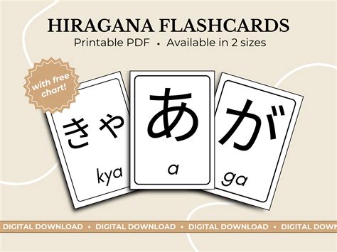 Hiragana Flashcard Japanese Alphabet Study Bilingual Resources Language ...