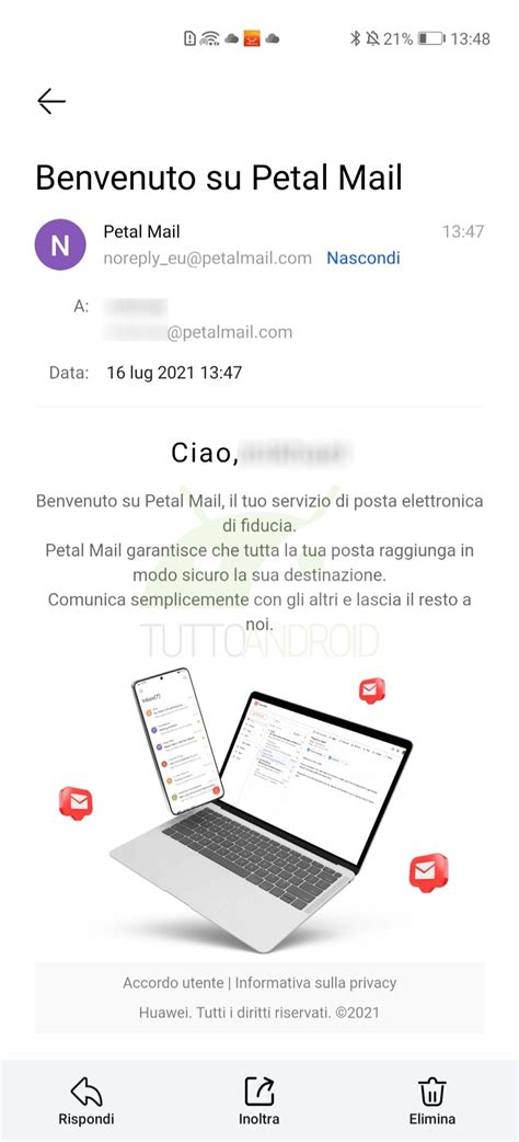 Petal Mail è disponibile al download su Huawei AppGallery